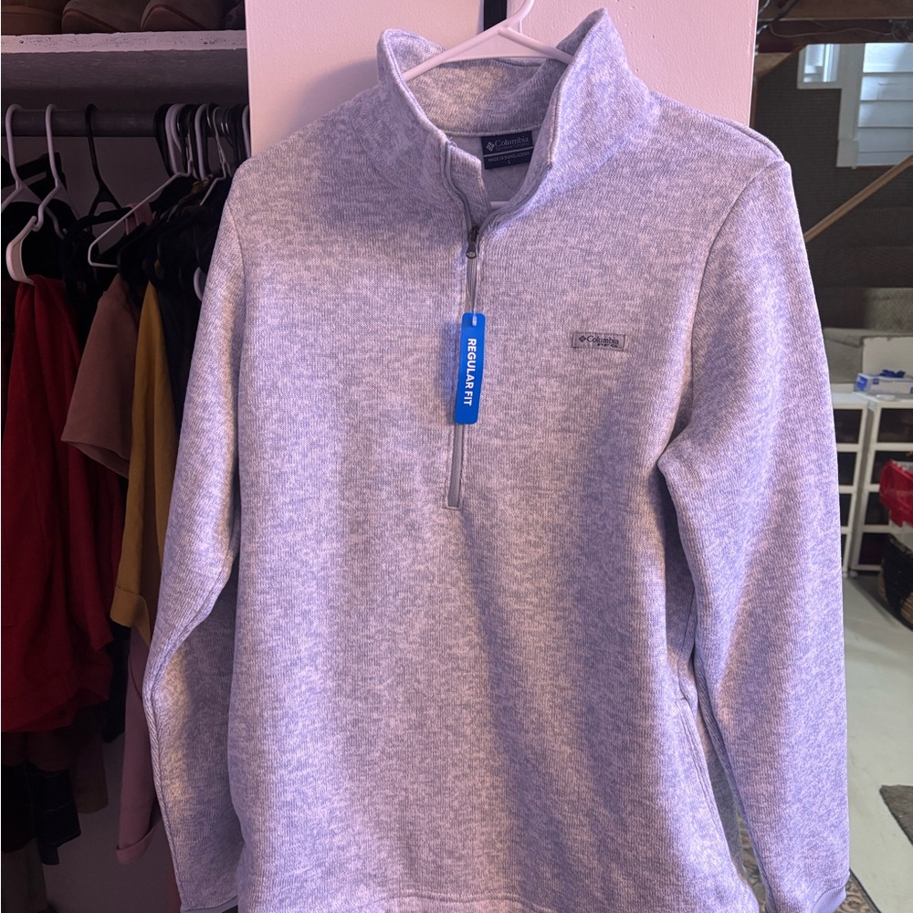 Columbia Men's Light Gray Zip-Up Sweater